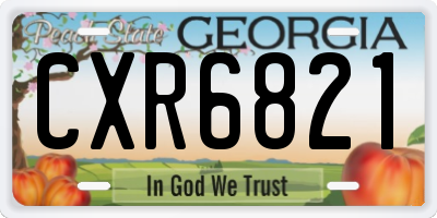 GA license plate CXR6821
