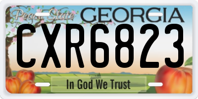 GA license plate CXR6823