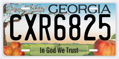 GA license plate CXR6825