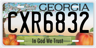 GA license plate CXR6832