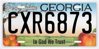 GA license plate CXR6873