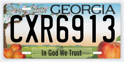 GA license plate CXR6913