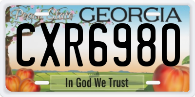 GA license plate CXR6980