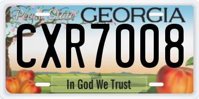 GA license plate CXR7008