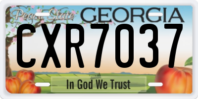 GA license plate CXR7037