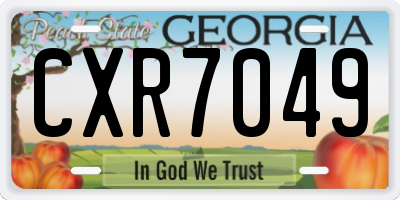 GA license plate CXR7049