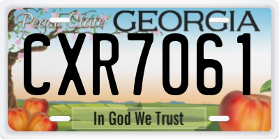 GA license plate CXR7061