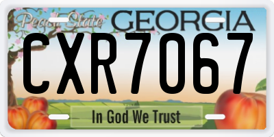 GA license plate CXR7067