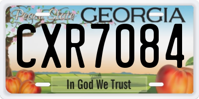 GA license plate CXR7084