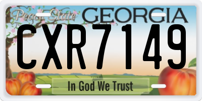 GA license plate CXR7149