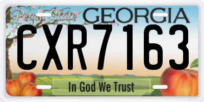GA license plate CXR7163