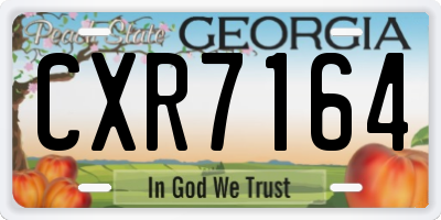 GA license plate CXR7164