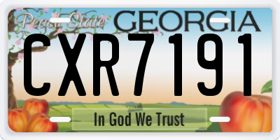 GA license plate CXR7191