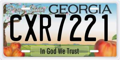 GA license plate CXR7221