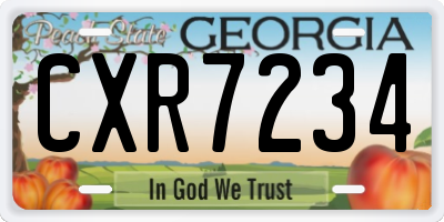 GA license plate CXR7234