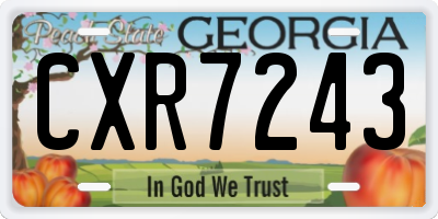 GA license plate CXR7243