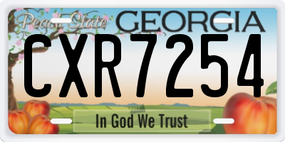 GA license plate CXR7254