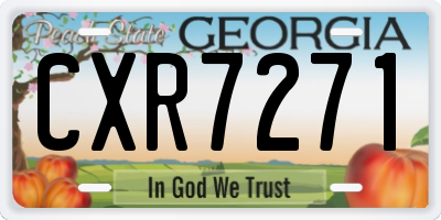 GA license plate CXR7271