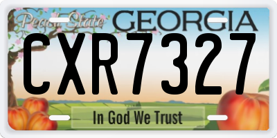 GA license plate CXR7327