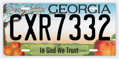 GA license plate CXR7332
