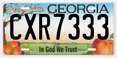 GA license plate CXR7333