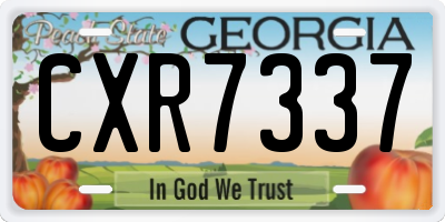GA license plate CXR7337