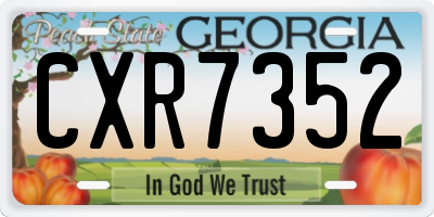 GA license plate CXR7352