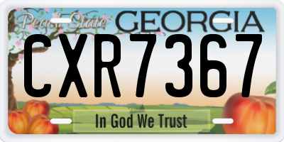 GA license plate CXR7367