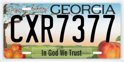 GA license plate CXR7377