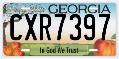 GA license plate CXR7397