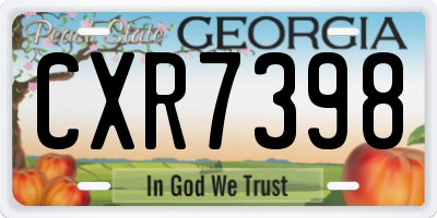 GA license plate CXR7398