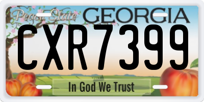 GA license plate CXR7399