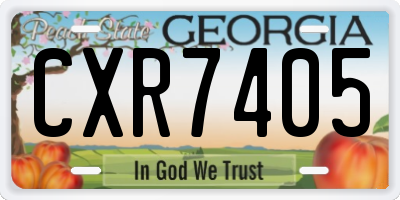 GA license plate CXR7405