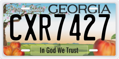 GA license plate CXR7427