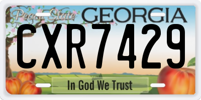 GA license plate CXR7429