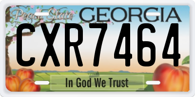 GA license plate CXR7464