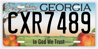 GA license plate CXR7489