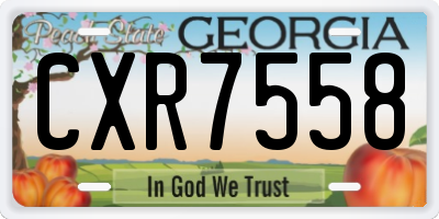 GA license plate CXR7558
