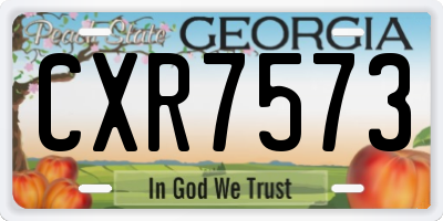 GA license plate CXR7573