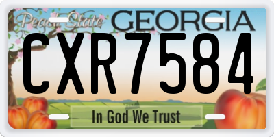 GA license plate CXR7584