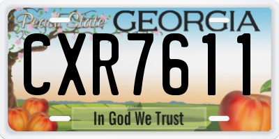 GA license plate CXR7611