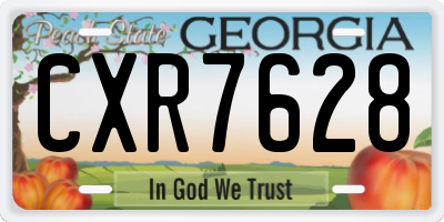 GA license plate CXR7628