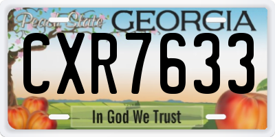 GA license plate CXR7633