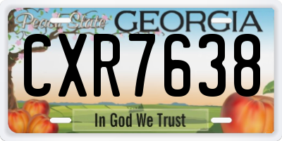 GA license plate CXR7638
