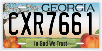 GA license plate CXR7661