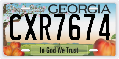 GA license plate CXR7674