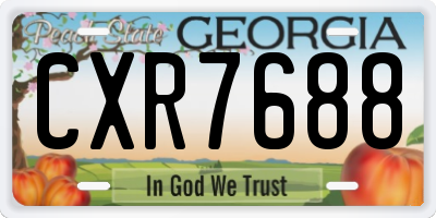 GA license plate CXR7688