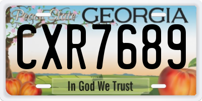 GA license plate CXR7689