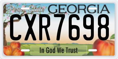 GA license plate CXR7698