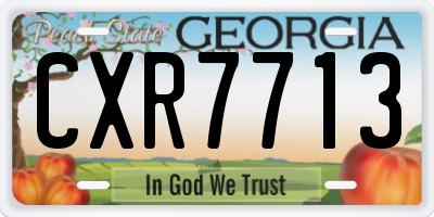 GA license plate CXR7713